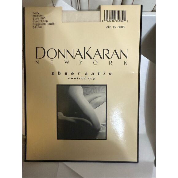 Lot of 6 Donna Karan Women's Sheer Satin Pantyhose Control Top Ivory Medium NWT - Picture 4 of 7